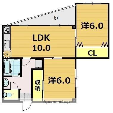 第44長栄ロイヤルコーポ瀬田 101｜滋賀県大津市一里山５丁目(賃貸マンション2LDK・1階・53.00㎡)の写真 その2