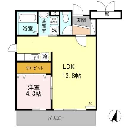 Ｐｅｒｌａ 201｜滋賀県大津市和邇中浜(賃貸マンション1LDK・2階・44.78㎡)の写真 その2