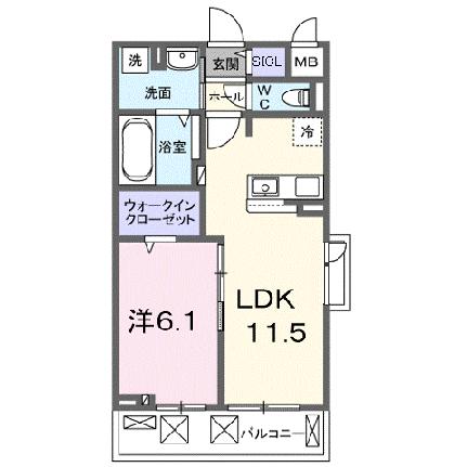 カレントかなぐら 301｜滋賀県栗東市小平井２丁目(賃貸アパート1LDK・3階・42.51㎡)の写真 その2