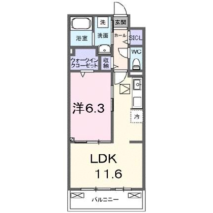 カレントかなぐら 105｜滋賀県栗東市小平井２丁目(賃貸アパート1LDK・1階・42.59㎡)の写真 その2