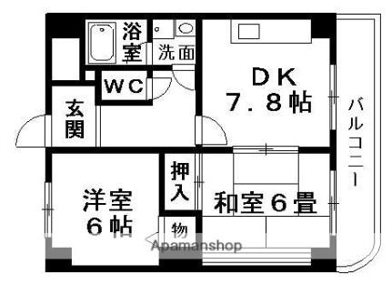 カサベルデ 302｜滋賀県栗東市霊仙寺１丁目(賃貸マンション2DK・3階・56.15㎡)の写真 その2