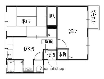 サンハイムＫ 102｜京都府相楽郡精華町大字菱田小字後来(賃貸アパート2DK・1階・38.88㎡)の写真 その2