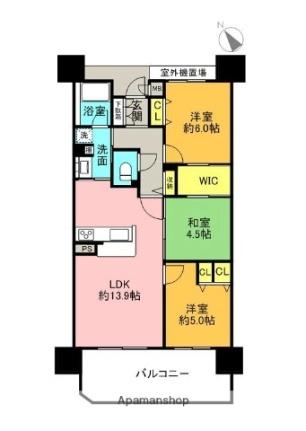 大阪府枚方市走谷１丁目(賃貸マンション3LDK・8階・63.27㎡)の写真 その2