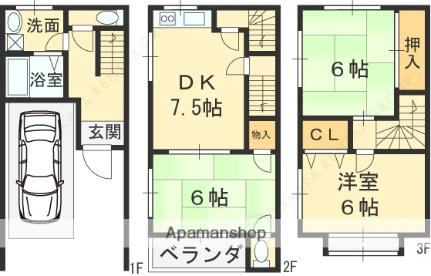 グリーンメモリアパートIII ｜大阪府高槻市浦堂１丁目(賃貸テラスハウス3DK・1階・60.00㎡)の写真 その2