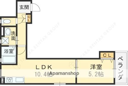 大阪府門真市元町(賃貸アパート1LDK・3階・37.85㎡)の写真 その2