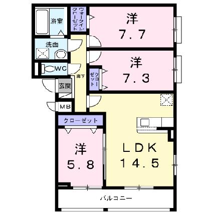 東神田町アパートＥＡＳＴ 308｜大阪府寝屋川市東神田町(賃貸アパート3LDK・3階・76.60㎡)の写真 その2