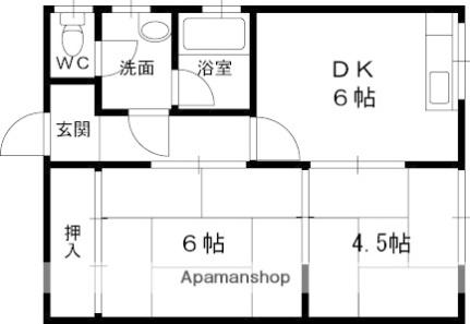 大阪府枚方市禁野本町１丁目(賃貸マンション2DK・3階・40.00㎡)の写真 その2