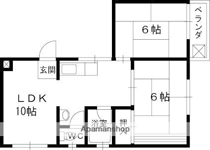 セントラルパークビル 403｜大阪府東大阪市長栄寺(賃貸マンション2LDK・4階・45.00㎡)の写真 その2