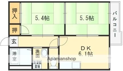 サンハイツ森田 206｜大阪府八尾市緑ヶ丘４丁目(賃貸アパート2DK・2階・40.30㎡)の写真 その2