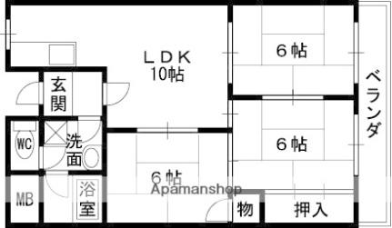 大阪府柏原市玉手町（賃貸マンション3LDK・4階・61.98㎡） その2