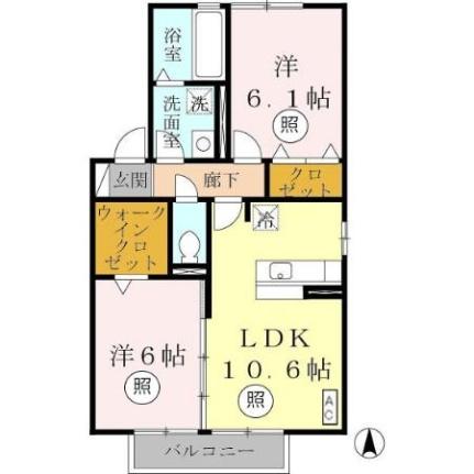 大阪府羽曳野市樫山(賃貸アパート2LDK・2階・55.00㎡)の写真 その2