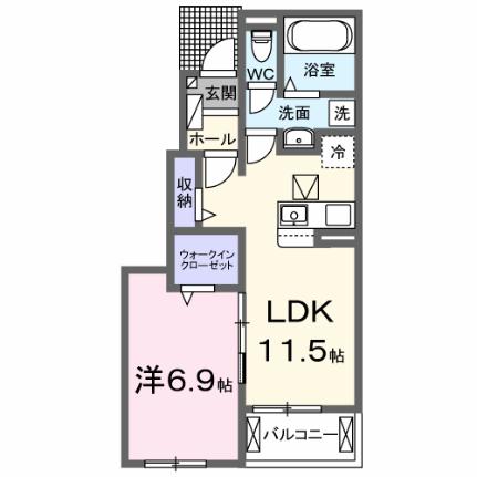 スペチアーレ　ドゥーエ 103｜大阪府羽曳野市古市２丁目(賃貸アパート1LDK・1階・44.20㎡)の写真 その2