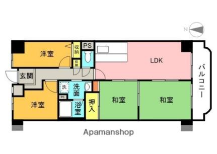 香里園オークヒルズII 306｜大阪府寝屋川市寿町(賃貸マンション4LDK・3階・64.96㎡)の写真 その2