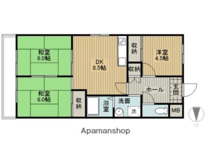 ハイツ81 103｜大阪府高槻市栄町１丁目(賃貸マンション3DK・1階・59.00㎡)の写真 その2