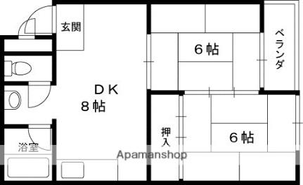 成田グリーンハイツ ｜大阪府寝屋川市成田西町(賃貸マンション2DK・3階・43.00㎡)の写真 その2