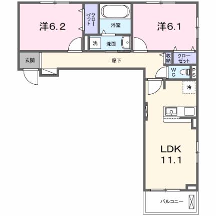 東神田町アパートＷＥＳＴ 303｜大阪府寝屋川市東神田町(賃貸アパート2LDK・3階・58.24㎡)の写真 その2