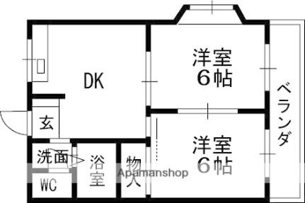 サンワロイヤルマンション 308｜大阪府高槻市栄町３丁目(賃貸マンション2DK・3階・40.50㎡)の写真 その2