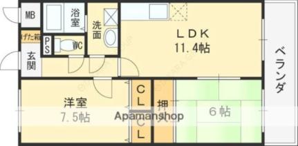 大阪府守口市東郷通２丁目（賃貸マンション2LDK・8階・58.20㎡） その2