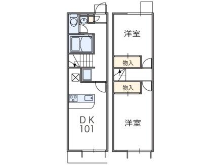 レオパレスクレール 109｜大阪府寝屋川市御幸東町(賃貸アパート2DK・1階・49.68㎡)の写真 その2