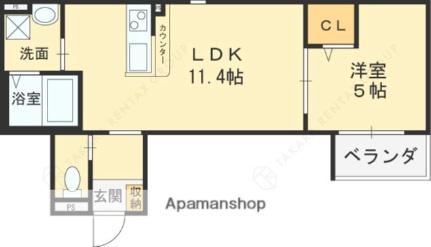 メゾン・ド　グレイス 302｜大阪府枚方市宇山町(賃貸アパート1LDK・3階・37.81㎡)の写真 その2