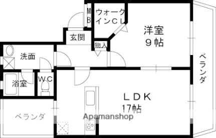 ＧＲＡＮＤ岡山手 404｜大阪府枚方市岡山手町(賃貸マンション1LDK・4階・58.89㎡)の写真 その2