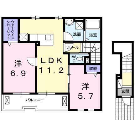 カーサ立部 203｜大阪府松原市立部２丁目(賃貸アパート2LDK・2階・59.34㎡)の写真 その2