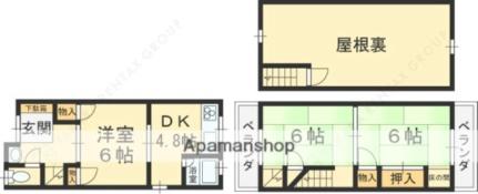 大阪府八尾市八尾木北５丁目(賃貸一戸建3DK・2階・55.82㎡)の写真 その2