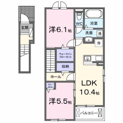 スペチアーレ　ドゥーエ 201｜大阪府羽曳野市古市２丁目(賃貸アパート2LDK・2階・56.12㎡)の写真 その2