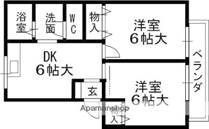 ジョイフルくずはI 305｜大阪府枚方市楠葉朝日２丁目(賃貸マンション2DK・3階・29.98㎡)の写真 その2