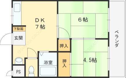 シャトー上野口 201 ｜ 大阪府門真市上野口町（賃貸マンション2DK・2階・40.00㎡） その2