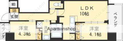 アーバネックス同心II 401｜大阪府大阪市北区同心２丁目(賃貸マンション2LDK・4階・45.57㎡)の写真 その2