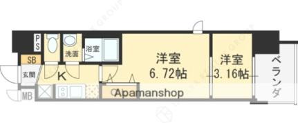 スプランディッド荒本駅前ＤＵＥ 1501｜大阪府東大阪市横枕西(賃貸マンション2K・15階・27.61㎡)の写真 その2