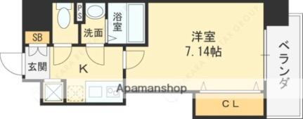 大阪府東大阪市足代新町(賃貸マンション1K・6階・24.54㎡)の写真 その2