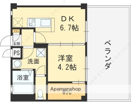 ブルークラウド 303｜大阪府東大阪市小若江３丁目(賃貸アパート1DK・3階・30.82㎡)の写真 その2