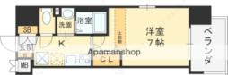 近鉄難波線 布施駅 徒歩7分の賃貸マンション 2階1Kの間取り