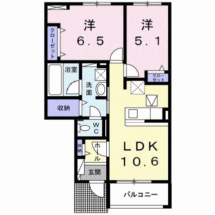 アット横小路 106｜大阪府東大阪市横小路町６丁目(賃貸アパート2LDK・1階・52.67㎡)の写真 その2