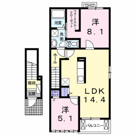 Ｈｏｕｓｅ　Ｅｕｒｅｋａ 206｜大阪府羽曳野市野(賃貸アパート2LDK・2階・61.15㎡)の写真 その2