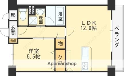 大阪府八尾市宮町３丁目(賃貸マンション1LDK・2階・44.05㎡)の写真 その2