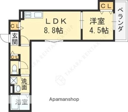 大阪府東大阪市若江東町２丁目(賃貸アパート1LDK・1階・35.90㎡)の写真 その2