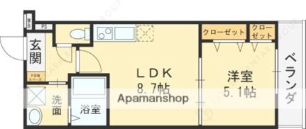 大阪府柏原市法善寺１丁目(賃貸アパート1LDK・2階・34.20㎡)の写真 その2