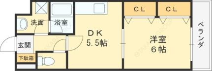 パインクレスト 104｜大阪府東大阪市荒本西３丁目(賃貸マンション1DK・1階・31.12㎡)の写真 その2