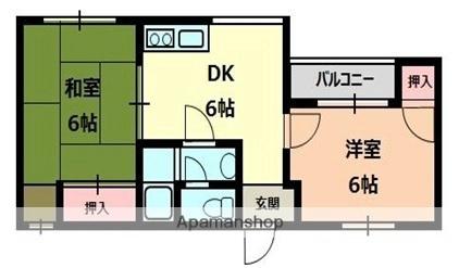 登町ハイツ ｜大阪府高槻市登町(賃貸アパート2DK・2階・45.00㎡)の写真 その2