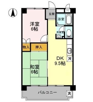 大阪府豊中市寺内２丁目(賃貸マンション2LDK・5階・43.74㎡)の写真 その2