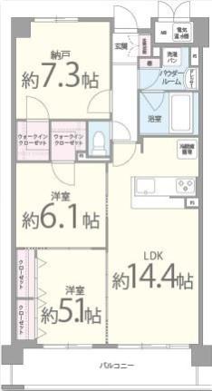 メゾン　ド　フルール 103｜大阪府豊中市熊野町３丁目(賃貸マンション2SLDK・1階・72.03㎡)の写真 その2