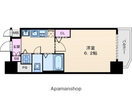 プレサンス谷町アルファ 301｜大阪府大阪市中央区常盤町２丁目(賃貸マンション1K・3階・21.60㎡)の写真 その2