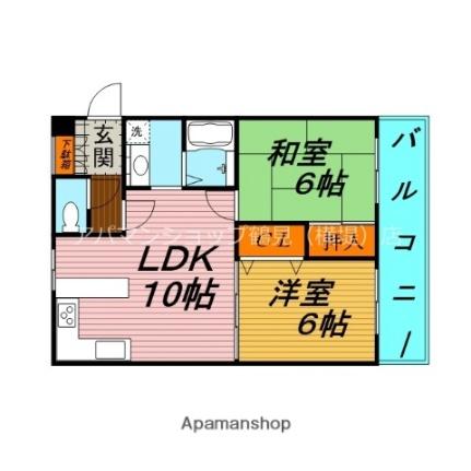 大阪府大阪市鶴見区浜４丁目(賃貸マンション2LDK・3階・51.00㎡)の写真 その2