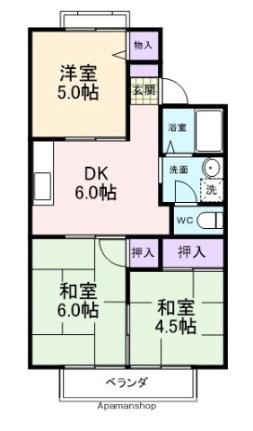 ハイツファミール 101｜大阪府阪南市自然田(賃貸アパート3DK・1階・48.69㎡)の写真 その2