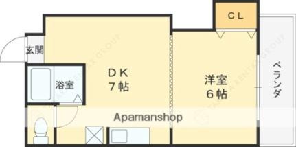 メニーローザ甲東園 202｜兵庫県西宮市段上町２丁目(賃貸マンション1DK・2階・29.16㎡)の写真 その2