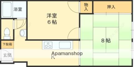 大阪府東大阪市上石切町１丁目(賃貸マンション2DK・6階・41.38㎡)の写真 その2