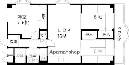 神垣ヒルＫＴハイム 301｜兵庫県西宮市神垣町(賃貸マンション3LDK・3階・64.35㎡)の写真 その2